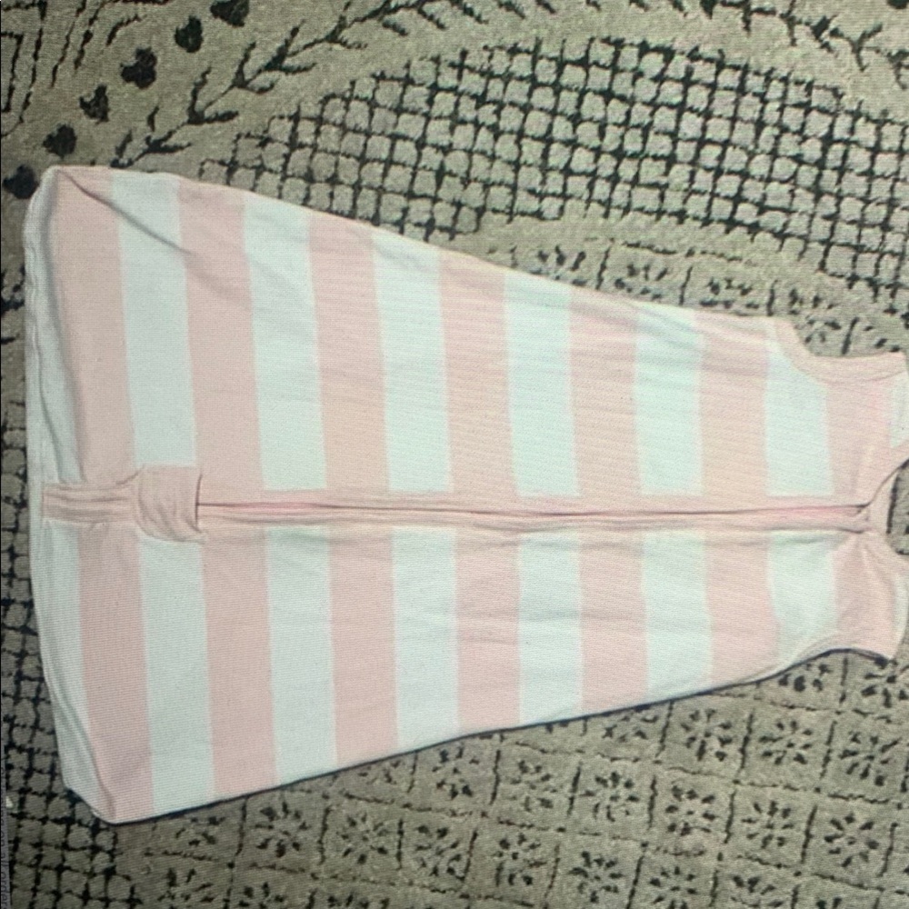 Pink and White Striped Sleeveless Dress